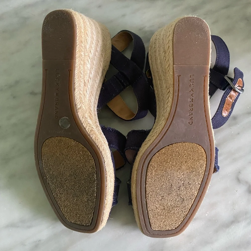 Lucky Brand Margaline Espadrille Navy Wedge